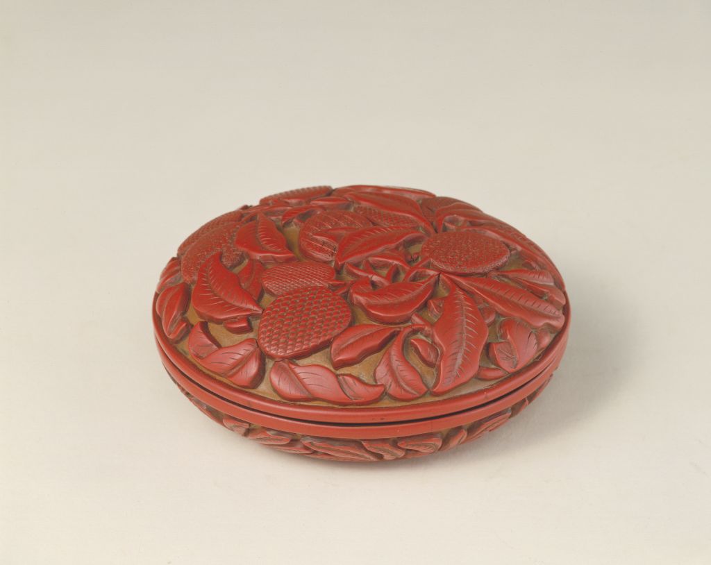 图片[1]-Small round box with red litchi pattern-China Archive